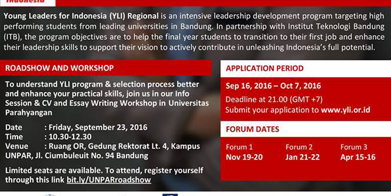 Pendaftaran YLI Regional Program ke-4 Dibuka!