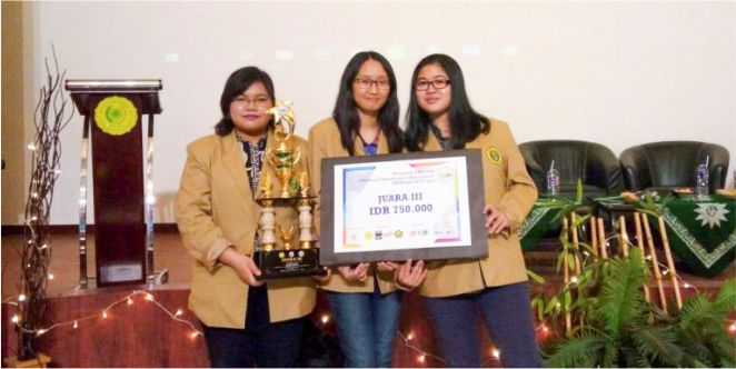 Mahasiswa Teknik Kimia Unpar Raih Juara ke-3 di Lomba Esai Teknik Kimia UMJ 2018