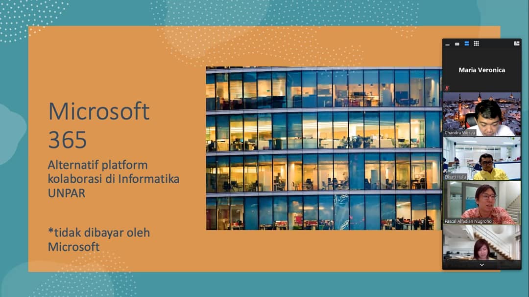 Prodi Teknik Informatika UNPAR Kenalkan Alternatif Platform Kolaborasi Produktif dengan Microsoft 365
