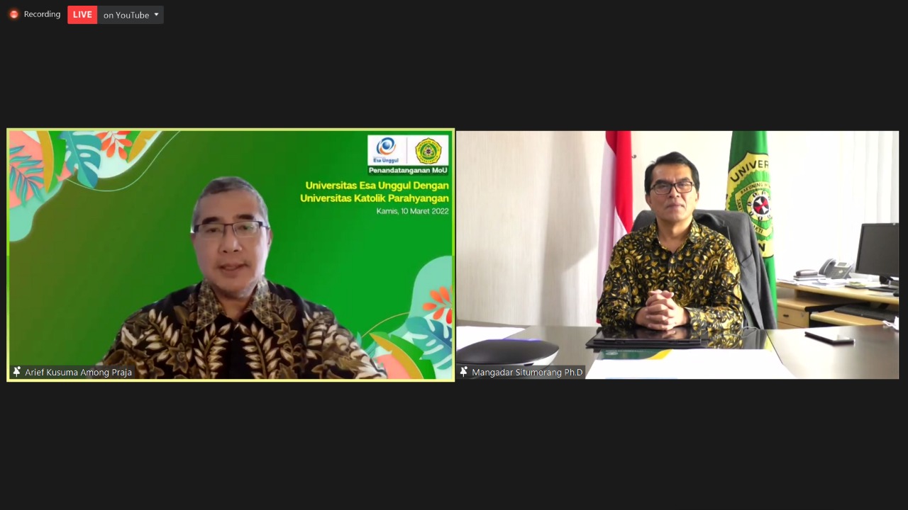 Bahas Persoalan Bangsa, UNPAR dan Universitas Esa Unggul Jalin Kerja Sama